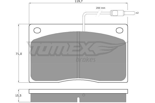 TOMEX BRAKES Комплект тормозных колодок, дисковый тормоз TX 11-74